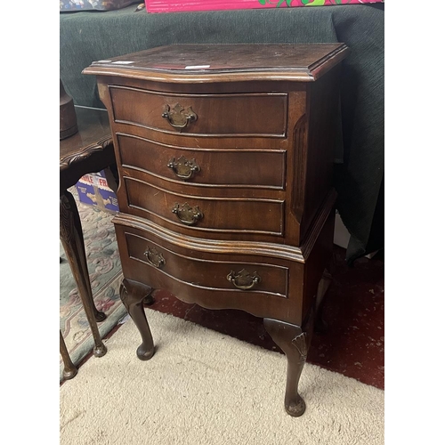 270 - Small mahogany chest containing cutlery 