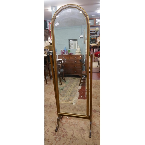 361 - Bevelled glass cheval mirror