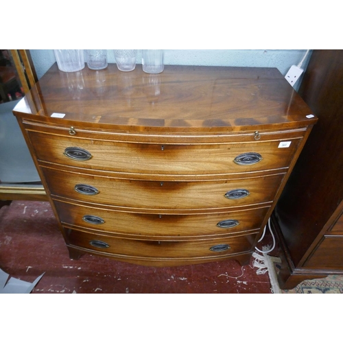 363 - Mahogany bow front chest of drawers - Approx size W: 92cm D: 48cm H: 85cm