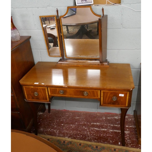 370 - Inlaid mahogany dressing table A/F