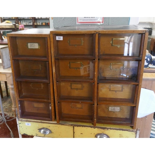 383 - 2 vintage watch makers cabinets