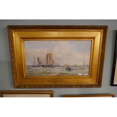 421 - Watercolour by Arthur Wilde Parsons - Shipping scene C19th - Image size: 62cm x 34cm