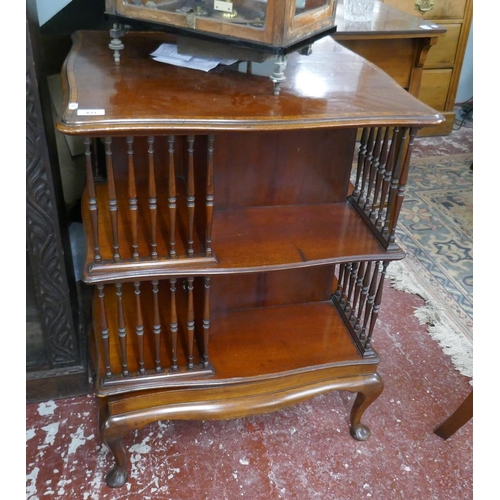 431 - Inlaid mahogany revolving bookcase