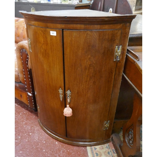 447 - Antique bow front corner cupboard