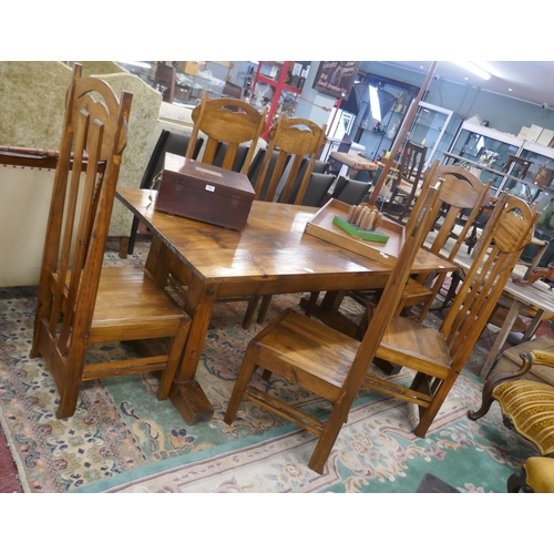 448 - Mackintosh style dining table and 6 chairs