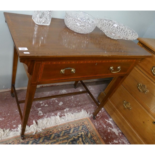 456 - Inlaid mahogany side table