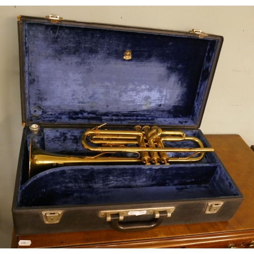 459 - German brass trumpet marked B&M