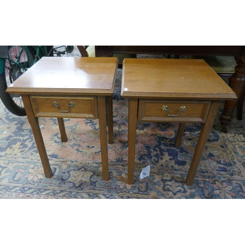 466 - Pair of oak bedside tables