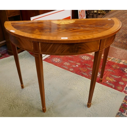 475 - Inlaid demi lune side table