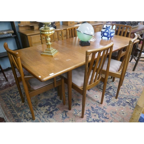 490 - Meldrew Mid-century extending dining table and 6 matching chairs