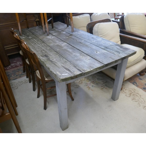 499 - Antique farmhouse refectory tableL: 182cm  W: 89cm  H:74cm approx