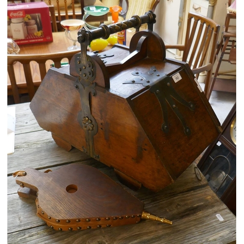 502 - Coal scuttle and bellows