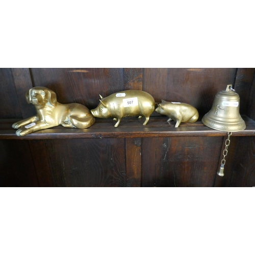 507 - Collection of brass animals etc