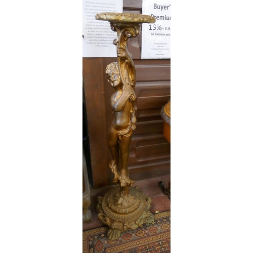 516 - Gilt cherub torchiere - Approx height: 119cm