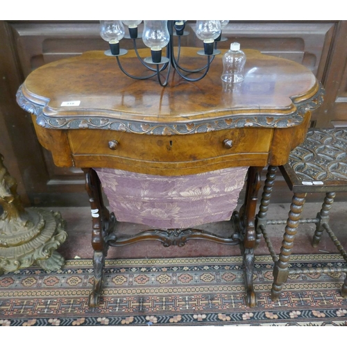 518 - Antique walnut sewing table