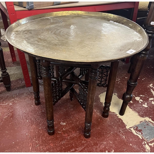 524 - Anglo-Indian brass topped table