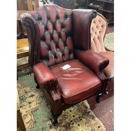 541 - Oxblood Chesterfield armchair