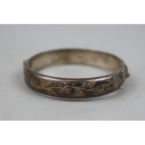 78 - Silver engraved bangle