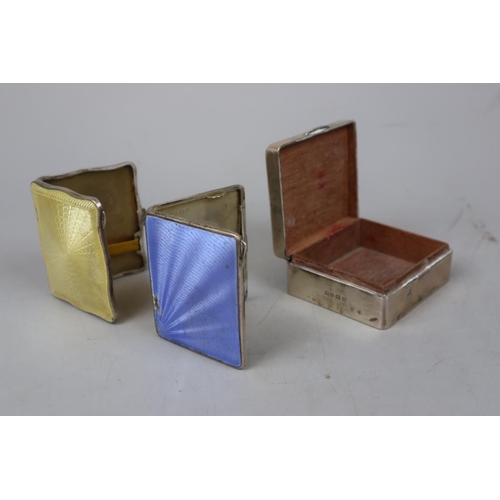 1 - Collection of hallmarked silver and enamel cigarette cases