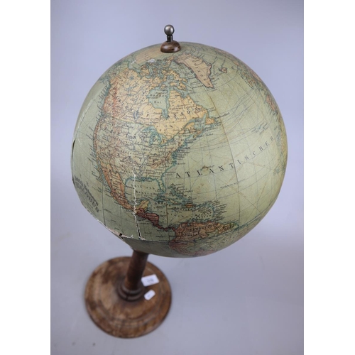 176 - Dietrich Reimers Erdalobus 1913 antique globe - Approx height: 54cm