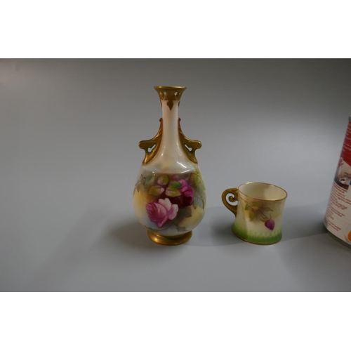 201 - Royal Worcester vase and cup