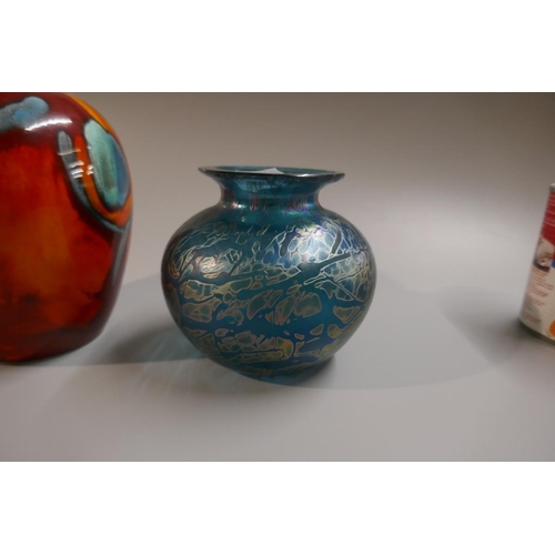 204 - Poole pottery vase together with a Royal Brierly glass vase