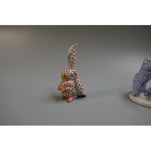 208 - 2 Herend hand painted animal figurines