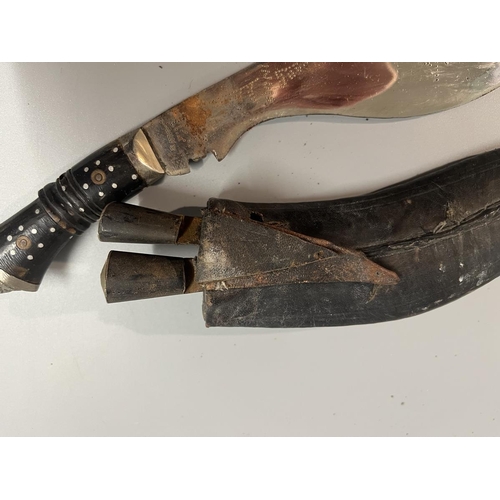 237 - Arabic Jambiya dagger with white metal scabbard together with another dagger