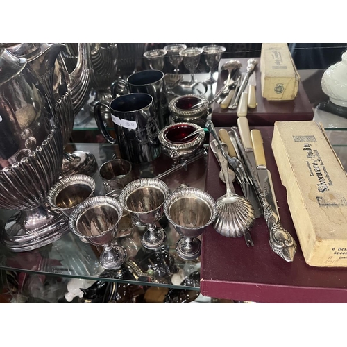 245 - Collection of silver plate to include teapot etc