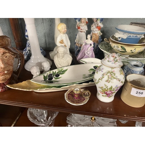 258 - Large collection of ceramics to include candlesticks etc