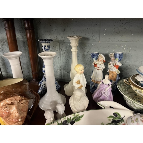 258 - Large collection of ceramics to include candlesticks etc