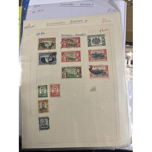 288 - Stamps - Rhodesia range on album pages