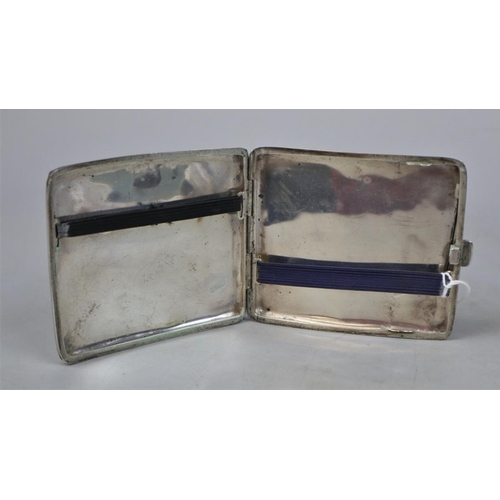 33 - Silver cigarette case - Approx weight: 127g