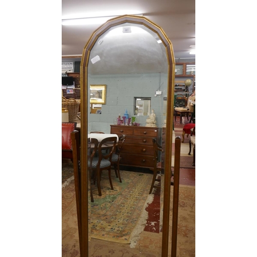 361 - Bevelled glass cheval mirror