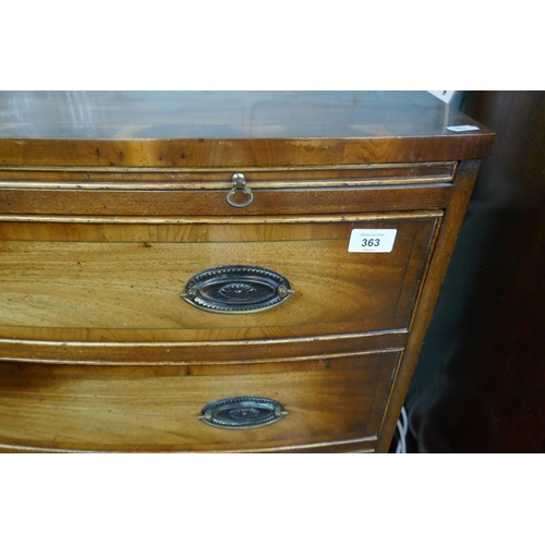 363 - Mahogany bow front chest of drawers - Approx size W: 92cm D: 48cm H: 85cm