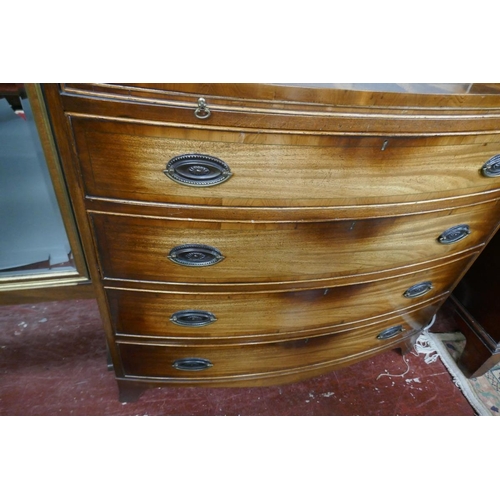 363 - Mahogany bow front chest of drawers - Approx size W: 92cm D: 48cm H: 85cm