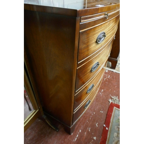 363 - Mahogany bow front chest of drawers - Approx size W: 92cm D: 48cm H: 85cm