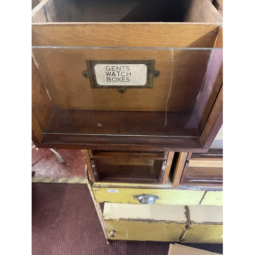 383 - 2 vintage watch makers cabinets