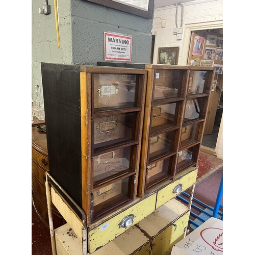 383 - 2 vintage watch makers cabinets