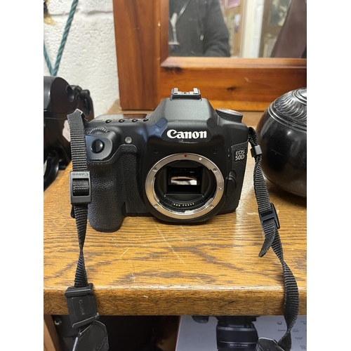 387 - Canon EOS50D camera boxed with wide angle lens and accessories