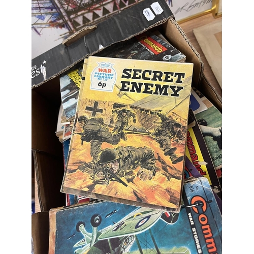 390 - Collection of books magazines and comics to include football and wartime stories