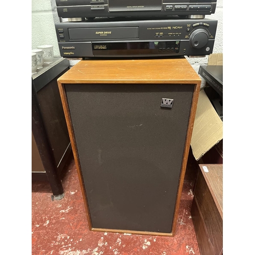 396 - Stereo equipment to include vintage Wharfdale speakers, Cambridge amp and Technics CD player