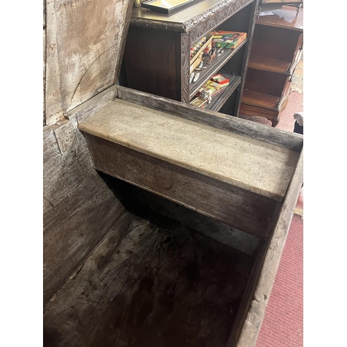 420 - Early antique oak chest - Approx size W: 145cm D: 74cm H: 87cm