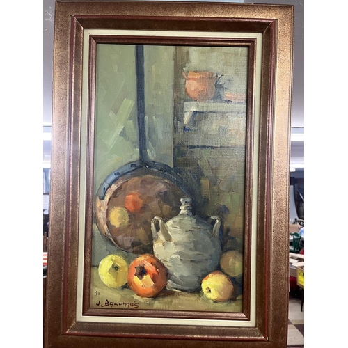 440 - 2 Jean Bacconnais still life oils on board