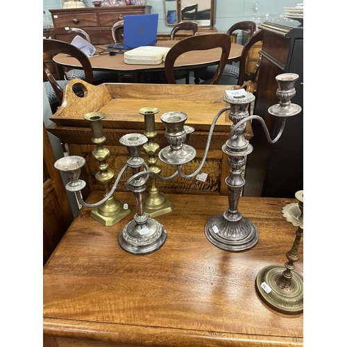 445 - Collection of candlesticks and candelabra 