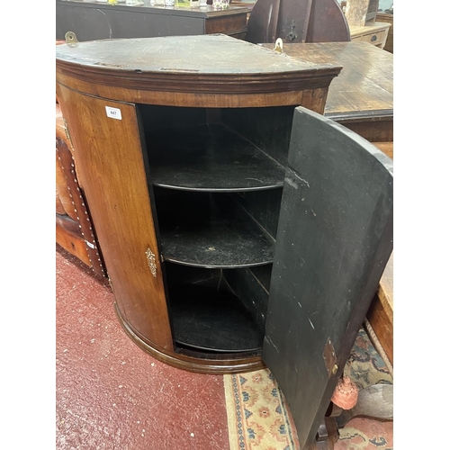 447 - Antique bow front corner cupboard