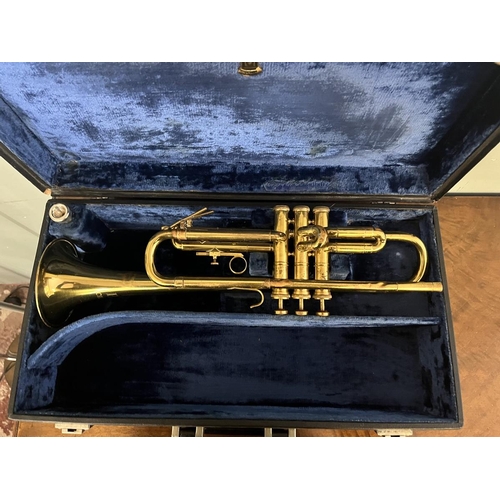 459 - German brass trumpet marked B&M