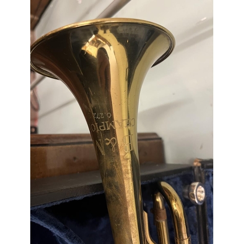 459 - German brass trumpet marked B&M