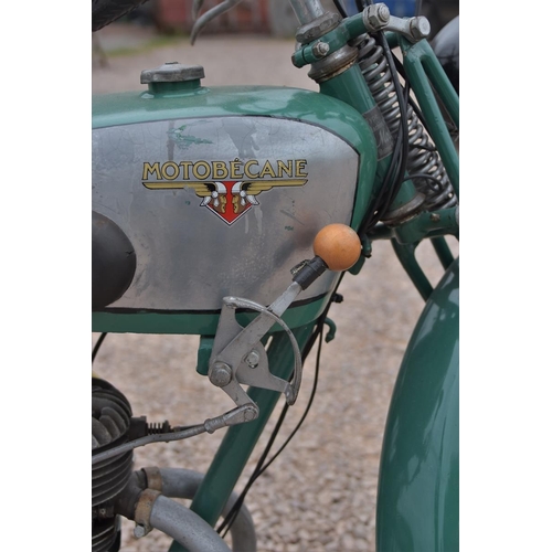 464 - 1932 Motobecane 125cc hardtail vintage motorcycle. Dry stored for 35 years. Runs. No documents.