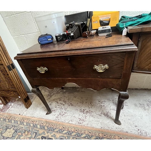 470 - Antique oak side table - Approx size W: 92cm D: 57cm H: 85cm